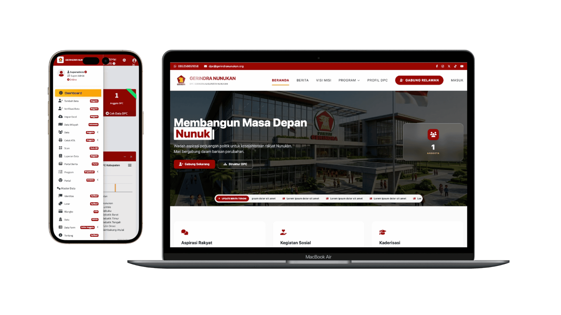 Aplikasi Web Portal dan Kartu Tanda Anggota Gerindra