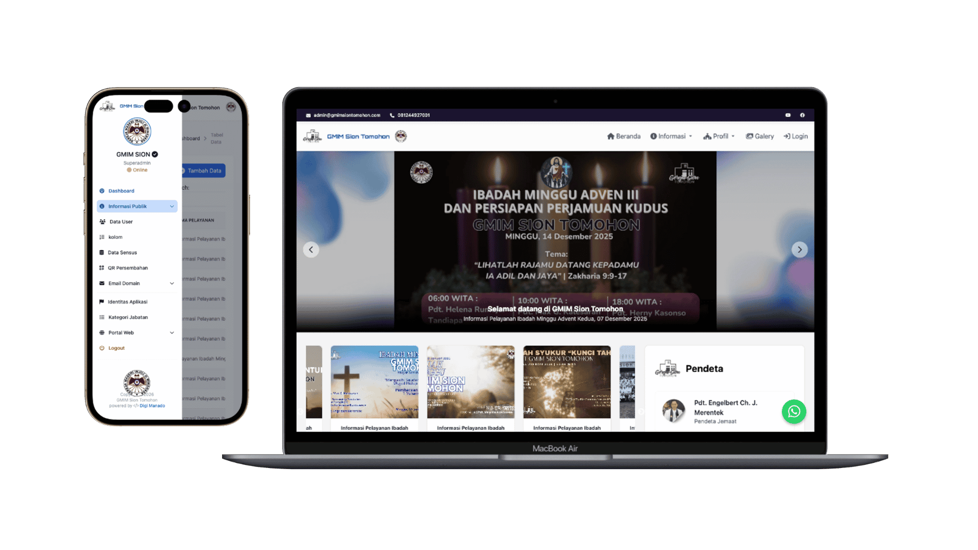 Website Gereja GMIM Sion Tomohon